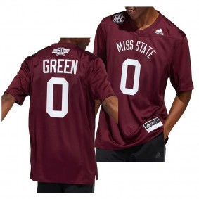 Dowsing x Bell 50 Year Mississippi State Bulldogs Jalen Green #0 Maroon Men's Football Premier Strategy Jersey