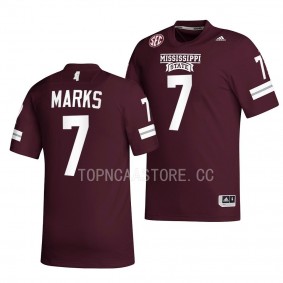2022 Egg Bowl Champs Jo'quavious Marks Mississippi State Bulldogs #7 Maroon Premier Football Jersey Men's