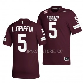 2022 Egg Bowl Champs Lideatrick Griffin Mississippi State Bulldogs #5 Maroon Premier Football Jersey Men's