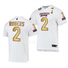 Mississippi State Bulldogs 2022 Egg Bowl Champions Will Rogers #2 White Men's Gold Jersey