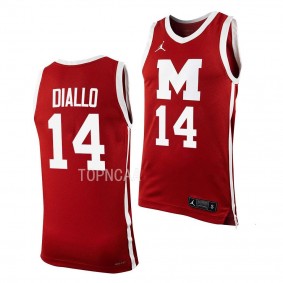 Mohamad Diallo #14 Morehouse Maroon Tigers College Basketball Replica Jersey 2022-23 Red