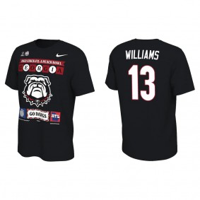 Mykel Williams Georgia Bulldogs Black College Football Playoff 2022 Peach Bowl Illustrated T-Shirt