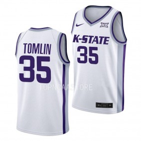 Kansas State Wildcats Nae'Qwan Tomlin College Basketball uniform White #35 Jersey 2022-23