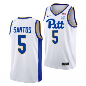 Nate Santos Pitt Panthers #5 White College Basketball Jersey 2022-23 Home