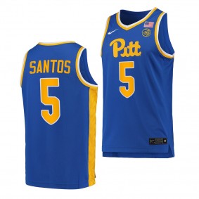 Pitt Panthers Nate Santos Royal #5 Replica Jersey 2022-23 College Basketball