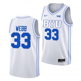 Nate Webb BYU Cougars #33 White College Basketball Jersey 2022-23