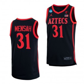 Nathan Mensah Black 2023 NCAA March Madness San Diego State Aztecsmens Basketball Jersey
