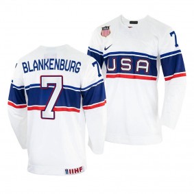 Nick Blankenburg USA Hockey 2022 IIHF World Championship White Home Jersey #7