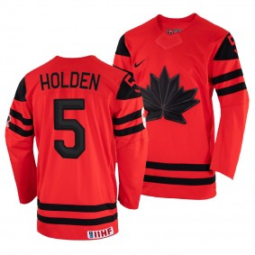 Nick Holden Canada Hockey 2022 IIHF World Championship Red Away Jersey #5