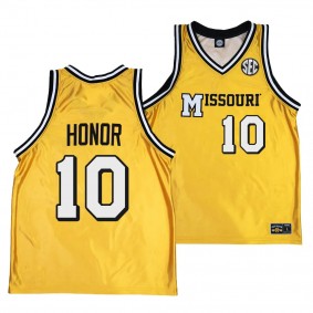 Missouri Tigers Nick Honor Alternate Basketball Throwback Legacy uniform Gold #10 Jersey