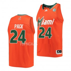 Miami Hurricanes Nijel Pack Orange #24 Jersey Reverse Retro