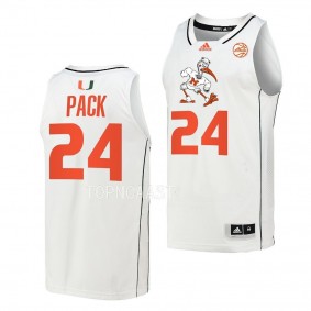 Nijel Pack #24 Miami Hurricanes College Basketball Jersey White