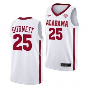 Alabama Crimson Tide Nimari Burnett College Basketball uniform White #25 Jersey