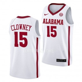 Alabama Crimson Tide Noah Clowney College Basketball uniform White #15 Jersey