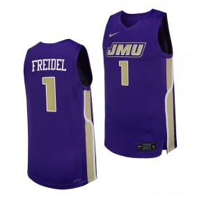 Noah Freidel #1 James Madison Dukes Replica Basketball Jersey Purple