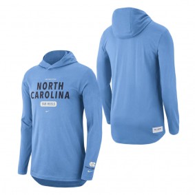North Carolina Tar Heels Nike Team Stack Tri-Blend Performance Long Sleeve Hoodie T-Shirt Carolina Blue