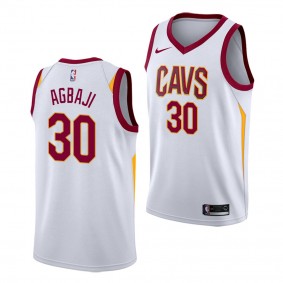 2022 NBA Draft Ochai Agbaji #30 Cavaliers White Association Edition Jersey Kansas Jayhawks