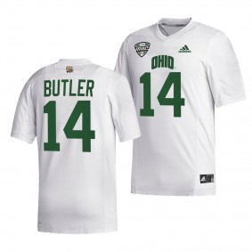 Bryce Butler Ohio Bobcats College Football Jersey Men's White #14 Uniform