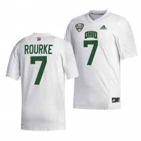 Kurtis Rourke Ohio Bobcats College Football Jersey Men's White #7 Uniform
