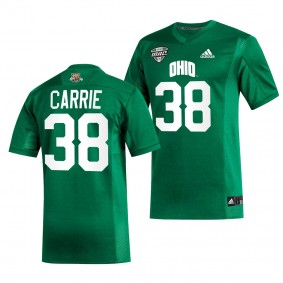 Ohio Bobcats #38 T.J. Carrie College Football Green Jersey Men's