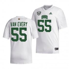Vance Van Every Ohio Bobcats College Football Jersey Men's White #55 Uniform