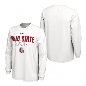 Ohio State Buckeyes On Court Long Sleeve T-Shirt White