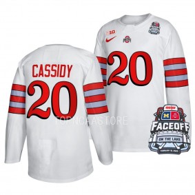 Ohio State Buckeyes Matt Cassidy Faceoff On The Lake White #20 Football-Inspired Jersey 2023