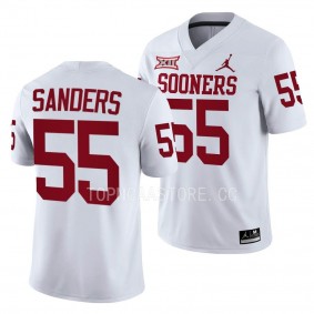 Oklahoma Sooners Ashton Sanders Jersey NIL Football White #55 Men's Shirt