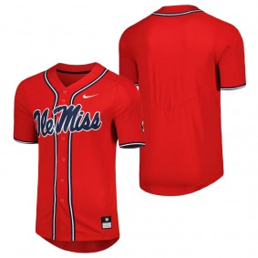 Ole Miss Rebels Nike Full-Button Replica Baseball Jersey Red