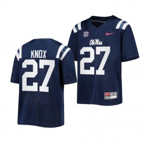 Jalen Knox Ole Miss Rebels Navy 2022-23 Untouchable Game Football Youth Jersey