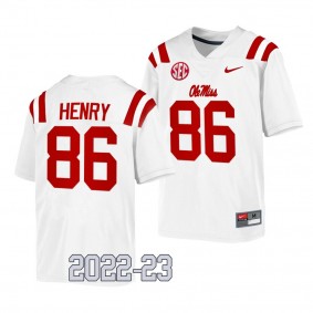 JJ Henry Ole Miss Rebels College Football White Men Game 86 Jersey 2022-23
