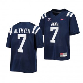 Luke Altmyer Ole Miss Rebels Navy 2022-23 Untouchable Game Football Youth Jersey