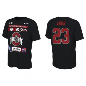 Omari Abor Ohio State Buckeyes Black College Football Playoff 2022 Peach Bowl Illustrated T-Shirt