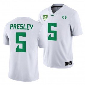 Caleb Presley Oregon Ducks College Football White 2022 5 Jersey Men