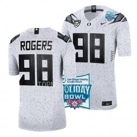 Casey Rogers Oregon Ducks 2022 Holiday Bowl White Eggshell Limited Jersey