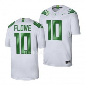 Oregon Ducks Justin Flowe Jersey Game Football White #10 Men's Shirt