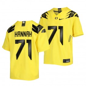 Malachi Hannah Oregon Ducks Vapor Fusion Replica Football Jersey Men's Yellow #71 Uniform