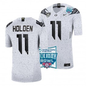 Traeshon Holden Oregon Ducks 2022 Holiday Bowl White Eggshell Limited Jersey