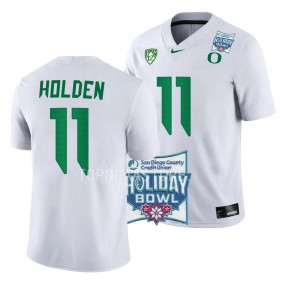 Traeshon Holden Oregon Ducks 2022 Holiday Bowl White Game Football Jersey