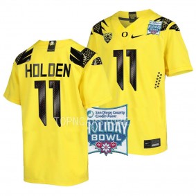 Traeshon Holden Oregon Ducks Yellow 2022 Holiday Bowl Alternate Football Jersey