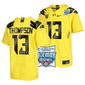 Ty Thompson Oregon Ducks Yellow 2022 Holiday Bowl Alternate Football Jersey