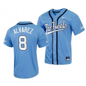 Patrick Alvarez North Carolina Tar Heels #8 Blue Replica Baseball Full-Button Jersey