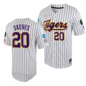LSU Tigers Paul Skenes 2023 College World Series White Purple #20 Jersey NCAA Baseball
