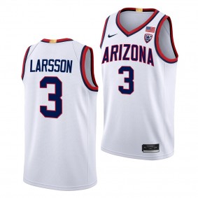 Arizona Wildcats Pelle Larsson Limited Basketball uniform White #3 Jersey 2022-23