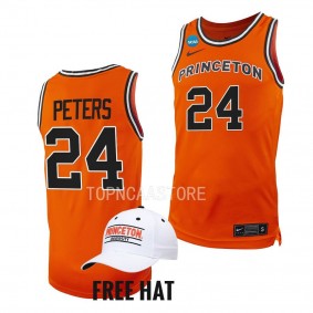 Princeton Tigers Blake Peters 2023 NCAA March Madness Mens Basketball Orange Jersey