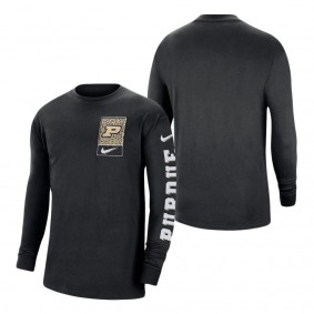 Purdue Boilermakers Nike Seasonal Max90 2-Hit Long Sleeve T-Shirt Black