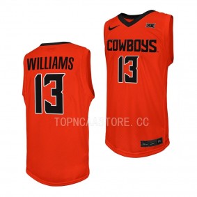 Quion Williams OSU Cowboys #13 College Basketball Orange Replica Jersey