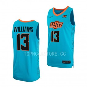 OSU Cowboys Quion Williams Turquoise #13 Replica Jersey 2022-23 Alternate Basketball