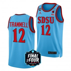 San Diego State Aztecs Darrion Trammell 2023 NCAA Final Four Men's Basketball Blue Jersey