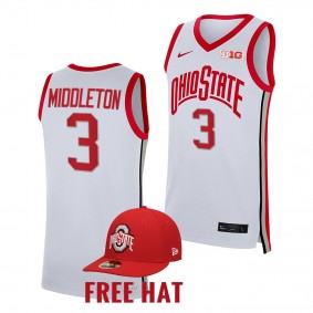 Scotty Middleton Ohio State Buckeyes #3 White College Basketball Jersey Class of 2023